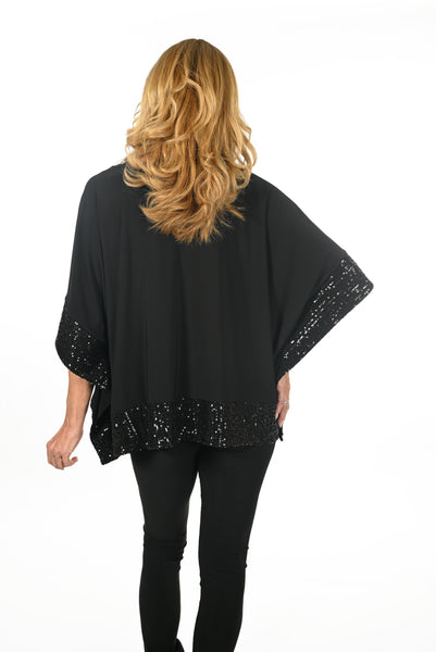 wallis black sparkle top