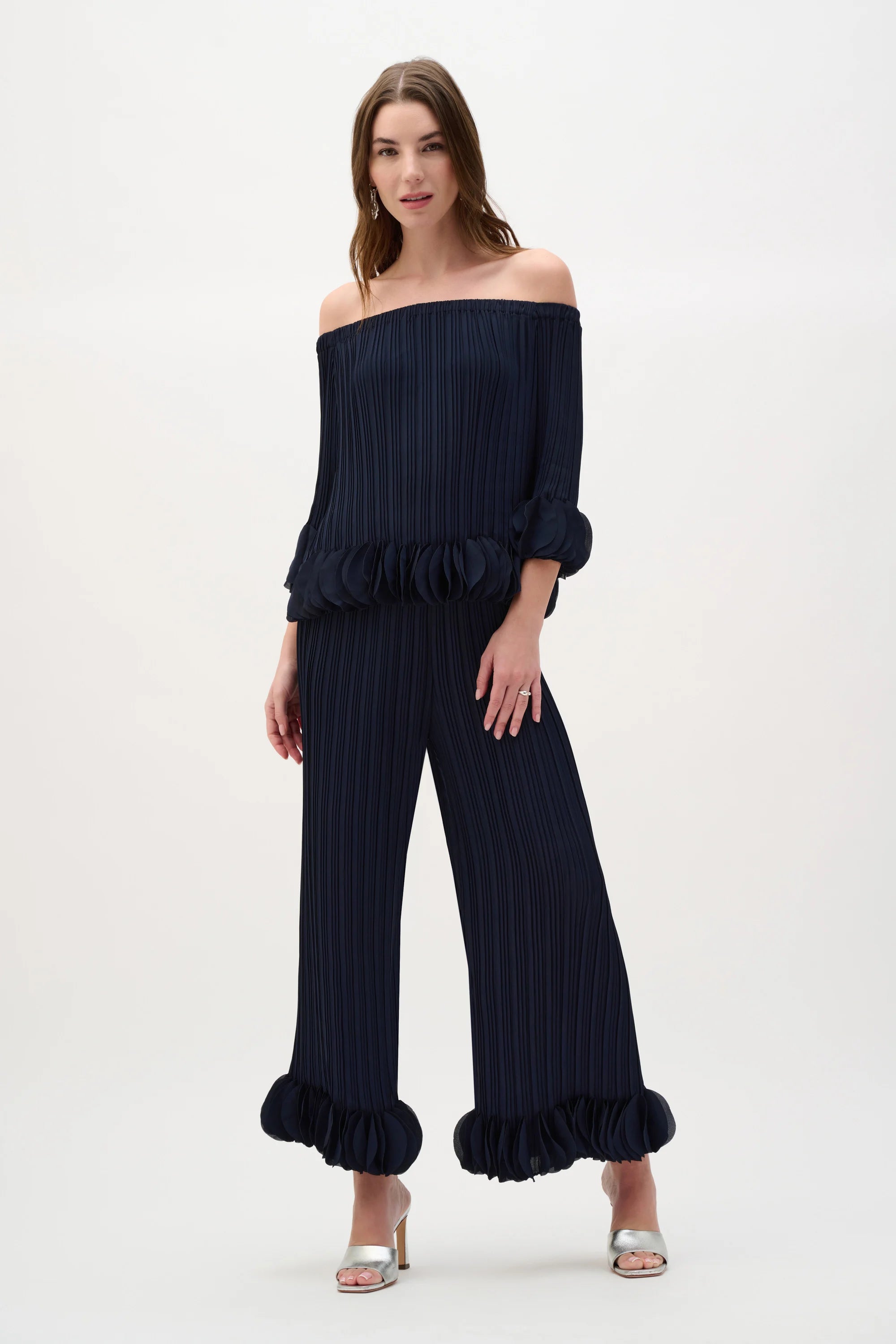 Joseph Ribkoff-253939S26-2166 Midnight - Georgette Off Shoulder