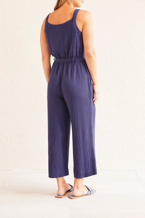Tribal  Spring/Summer 2024-7676O-4555-Belted Jumpsuit-Nautical - The Coach Pyramids