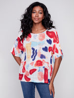 Charlie B Spring/Summer 2024-C4296YD-274C-Printed Blouse-Oasis - The Coach Pyramids