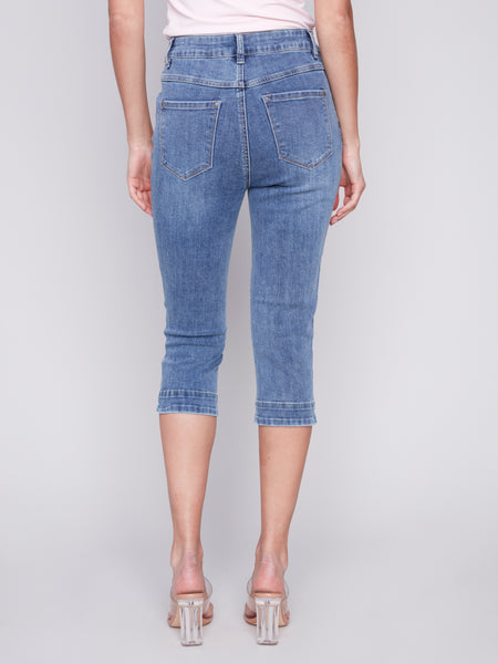 Charlie B Spring/Summer 2024-C5514-431A-Capri Denim Pant-Medium Blue ...