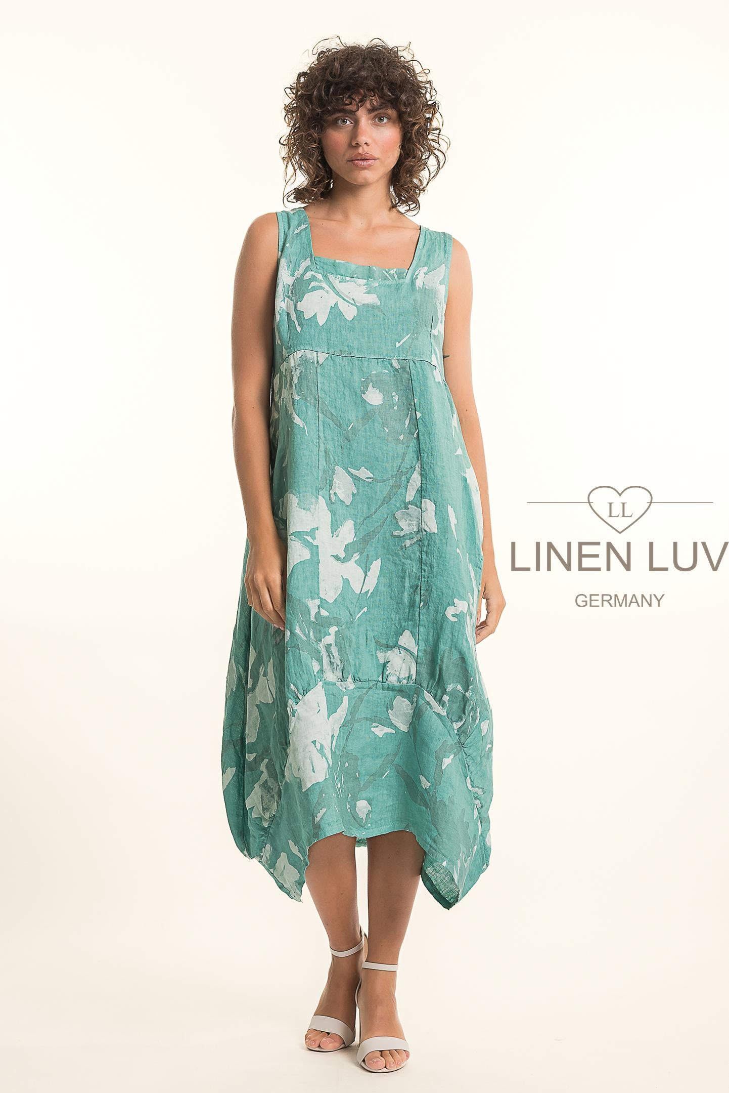 a line lace midi dress White Lace Midi Dress with Puff Sleeves Online main image 0
