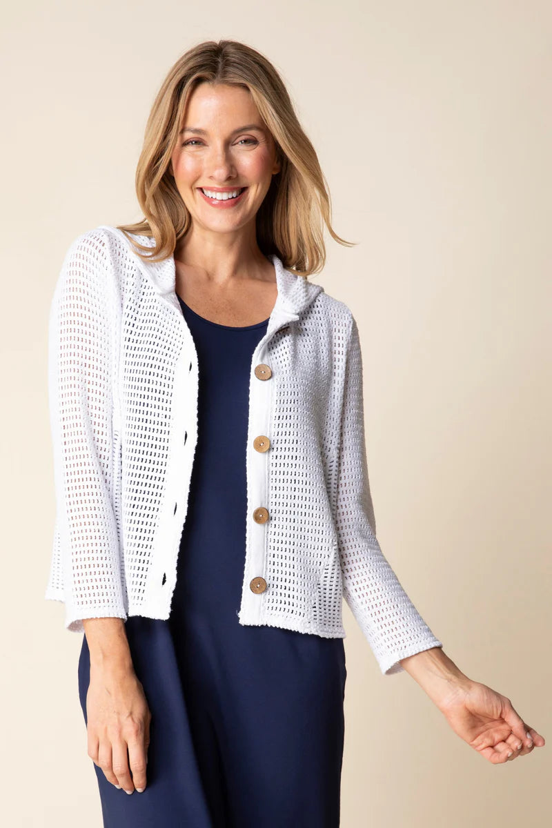 Habitat-H85837-Valley Cardigan-White - The Coach Pyramids