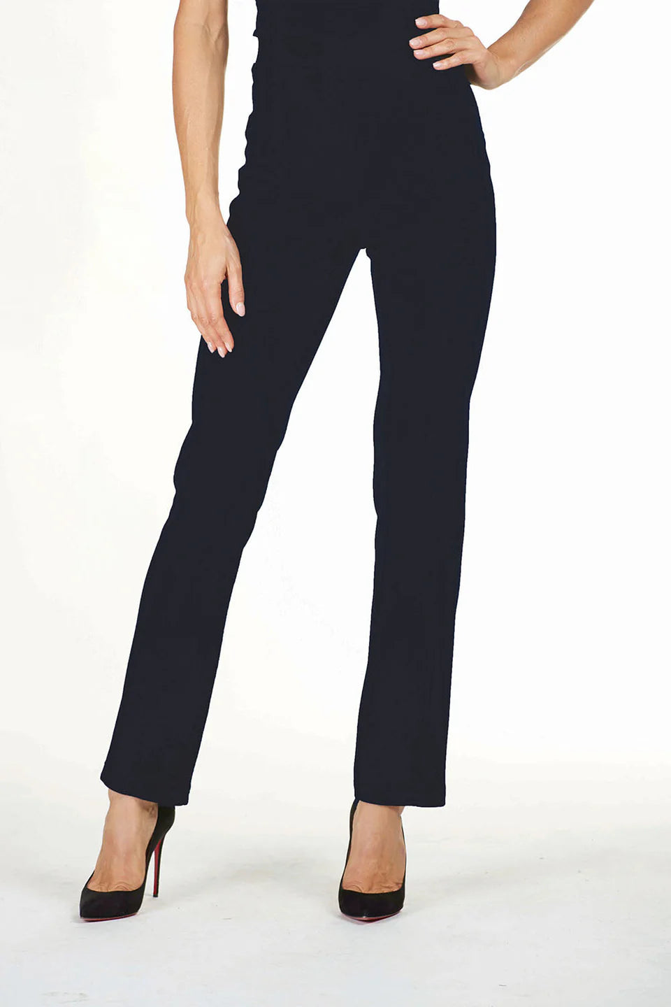 Frank Lyman-017-100-Knit Pant-Black - The Coach Pyramids