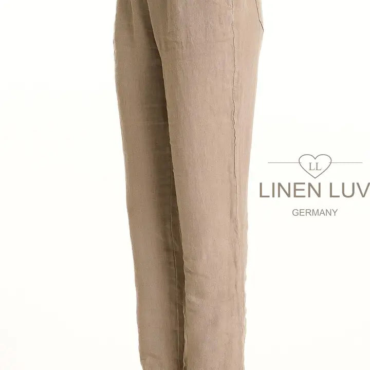 Linen Luv-PT709-148-French Linen Pant-Natural - The Coach Pyramids