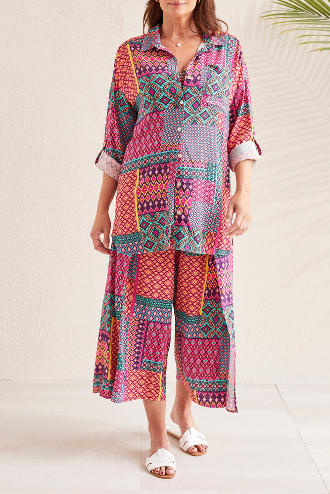 Tribal  Spring/Summer 2024-1006O-4572-Pull On Cover Up Capri-Limoncello - The Coach Pyramids