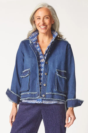 Habitat Fall/Winter 2025-H11452-Denim Cargo Jacket-Dark Denim - The Coach Pyramids