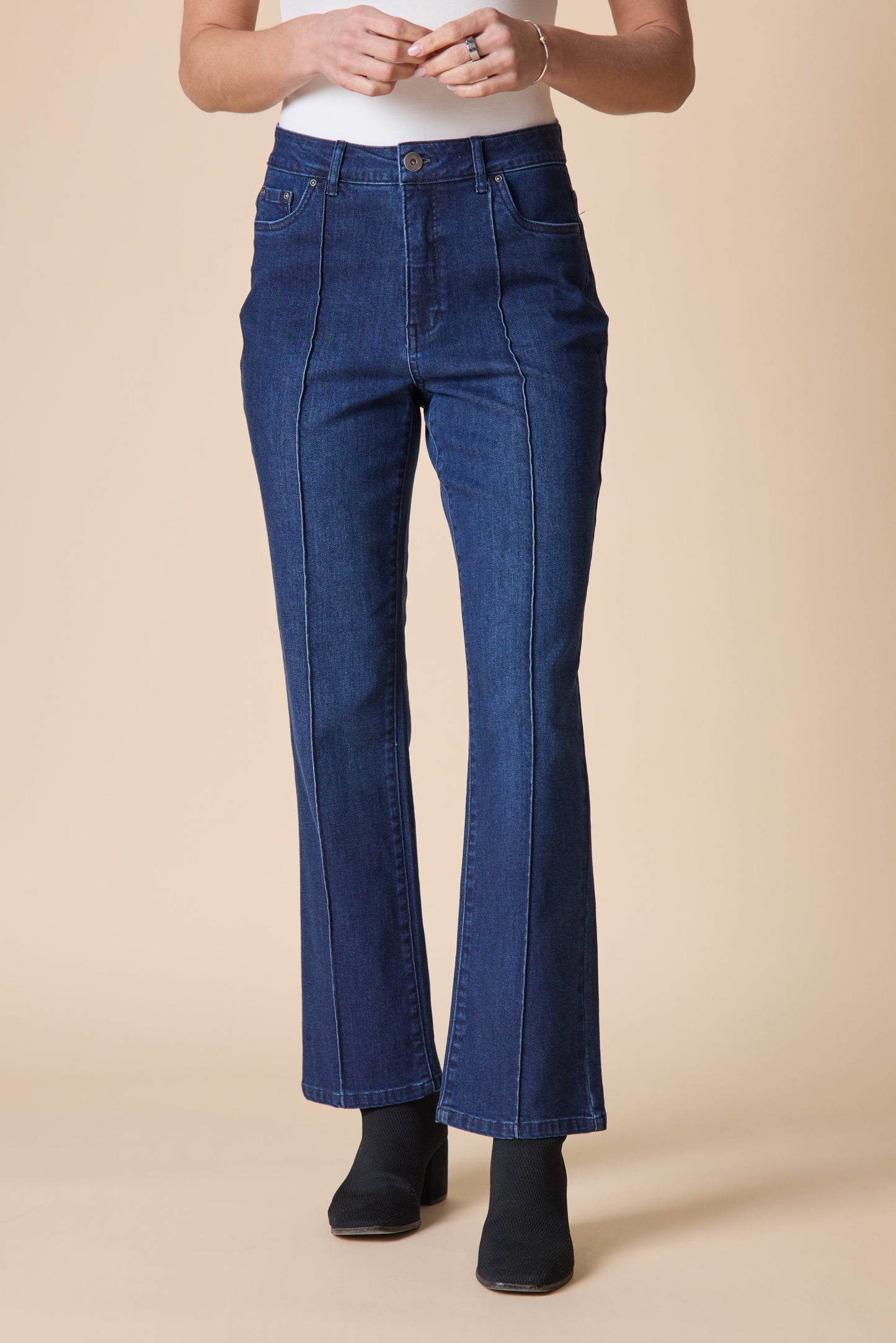 Habitat-H11466-Seamed Flare Pant-Dark Denim - The Coach Pyramids