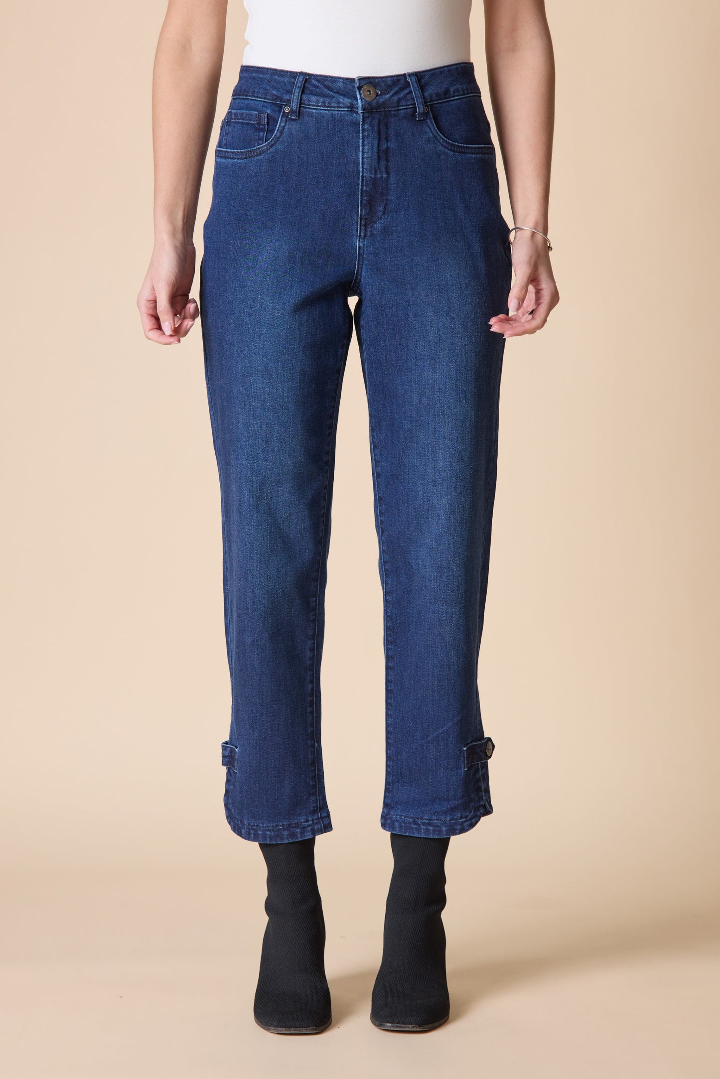 Habitat-H11476-Button Tab Hem Jean-DK Denim - The Coach Pyramids