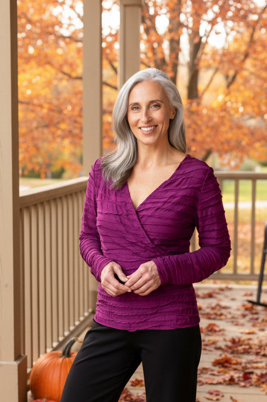 Habitat-H12001-Skyline Wrap Top-Plum - The Coach Pyramids