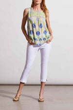 Tribal  Spring/Summer 2024-1271O-3910-Sleeveless Printed Blouse-Wild Lime - The Coach Pyramids
