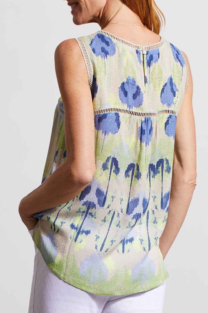 Tribal  Spring/Summer 2024-1271O-3910-Sleeveless Printed Blouse-Wild Lime - The Coach Pyramids