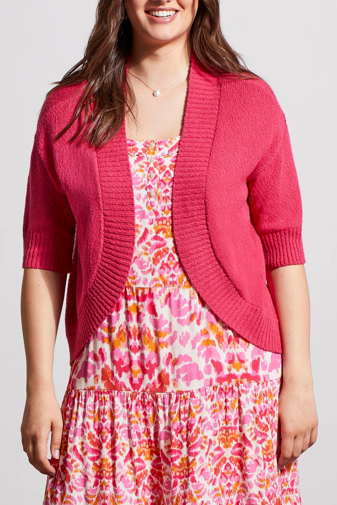 Tribal  Spring/Summer 2024-1354O-4425-Cocoon Cardigan-Raspberry - The Coach Pyramids