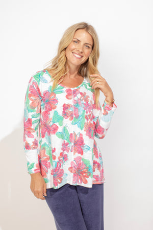 Habitat Escape Spring 2024-E13618-V Neck Tunic-Multi - The Coach Pyramids