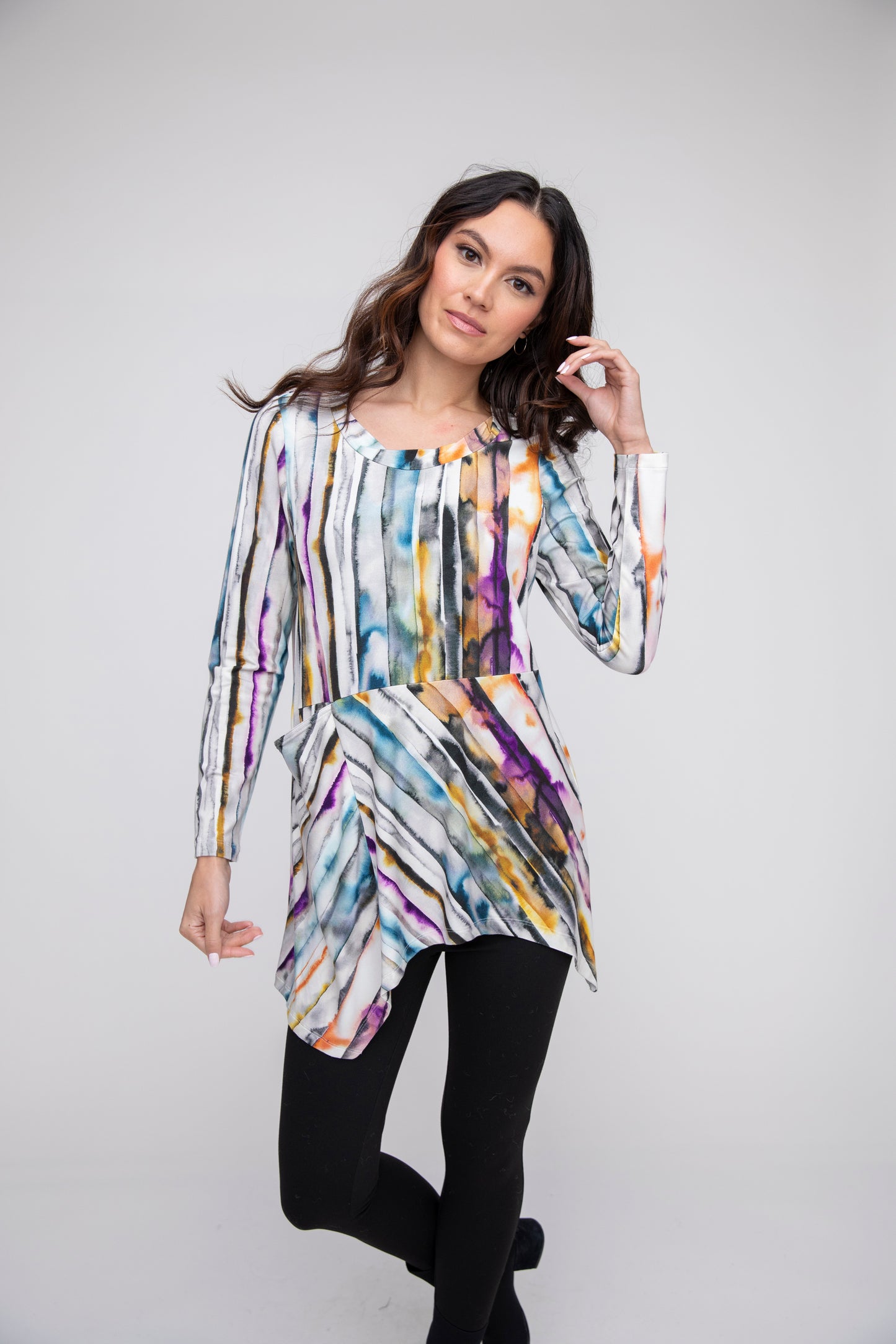 Habitat Liv Fall 2024-L141805-Asymmetrical Tunic-Multi - The Coach Pyramids