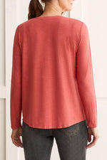 Tribal  Fall/Winter 2023-1432O/5243-V Neck Top- Tibetan Red - The Coach Pyramids