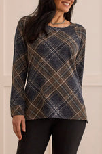 Tribal  Fall/Winter 2023-1438O/3828-Raglan Top -Sapphire - The Coach Pyramids