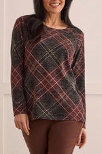 Tribal  Fall/Winter 2023-1438O/3828-Raglan Top -Tibetan Red - The Coach Pyramids