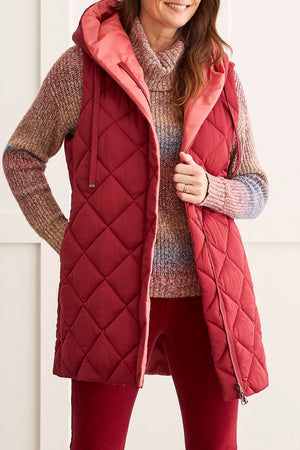 Tribal  Fall/Winter 2023-1449O/3376-REV Hooded Vest -Tibetan Red - The Coach Pyramids