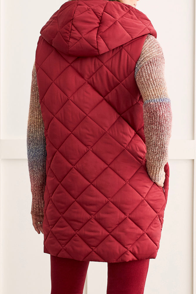 Tribal  Fall/Winter 2023-1449O/3376-REV Hooded Vest -Tibetan Red - The Coach Pyramids