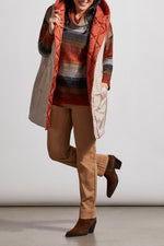 Tribal  Fall/Winter 2023-1449O/3376-REV Hooded Vest -Baked Clay - The Coach Pyramids