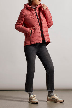 Tribal  Fall/Winter 2023-1454O/3789- Removable Hood Puffer Jacket-Chili Red - The Coach Pyramids