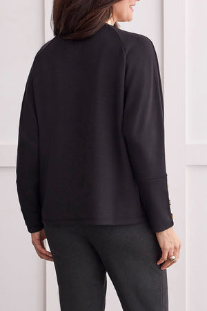 Tribal  Fall/Winter 2023-1457O/3390-Crew Neck Top-Black - The Coach Pyramids