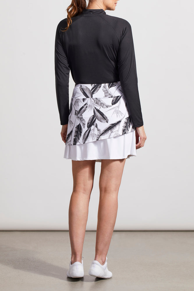 Tribal  Fall/Winter 2023-1461O/3024 - Pull On Skort- Black Leaf - The Coach Pyramids