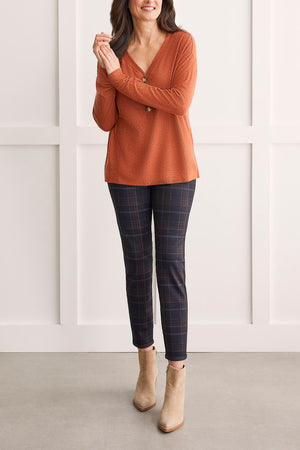 Tribal  Fall/Winter 2023-1463O/3641-Henley Top-Baked Clay - The Coach Pyramids