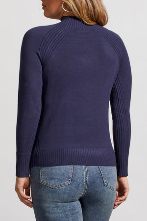 Tribal  Fall/Winter 2023-1481O/835-Funnel Neck Sweater- Sapphire - The Coach Pyramids