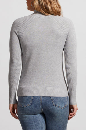 Tribal  Fall/Winter 2023-1481O/835-Funnel Neck Sweater- LT Grey Mix - The Coach Pyramids
