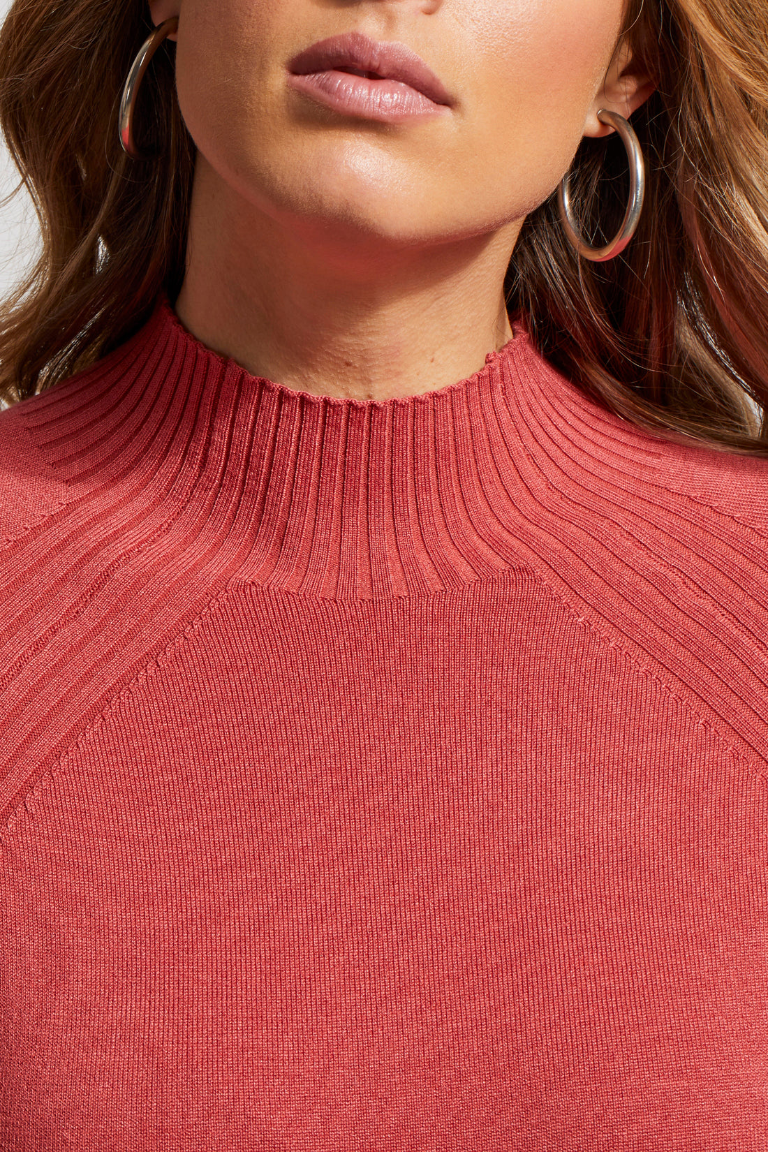 Tribal  Fall/Winter 2023-1481O/835-Funnel Neck Sweater- Chilli Red - The Coach Pyramids