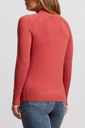 Tribal  Fall/Winter 2023-1481O/835-Funnel Neck Sweater- Chilli Red - The Coach Pyramids