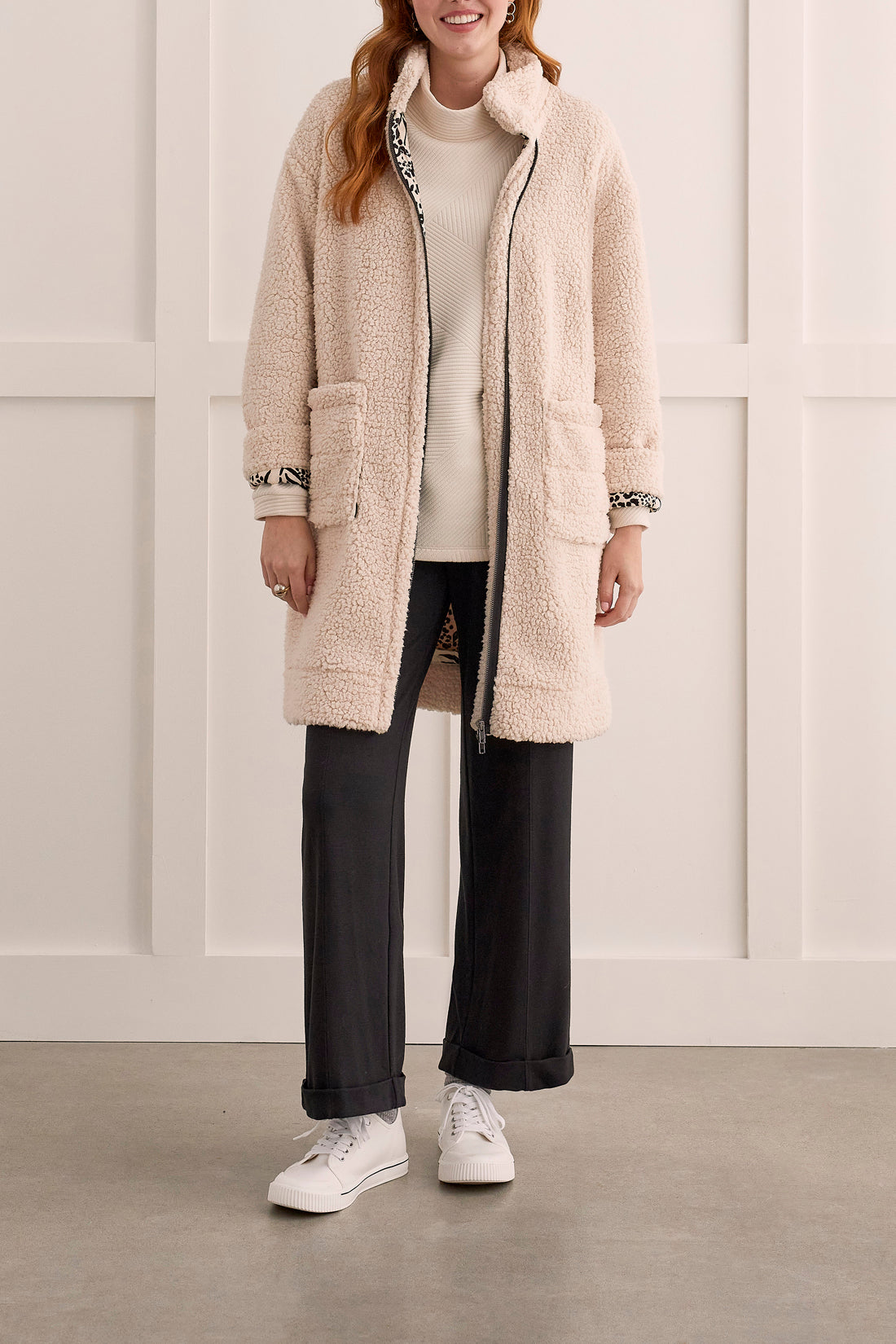 Tribal  Fall/Winter 2023-1486O/3791-Coat- Oyster - The Coach Pyramids