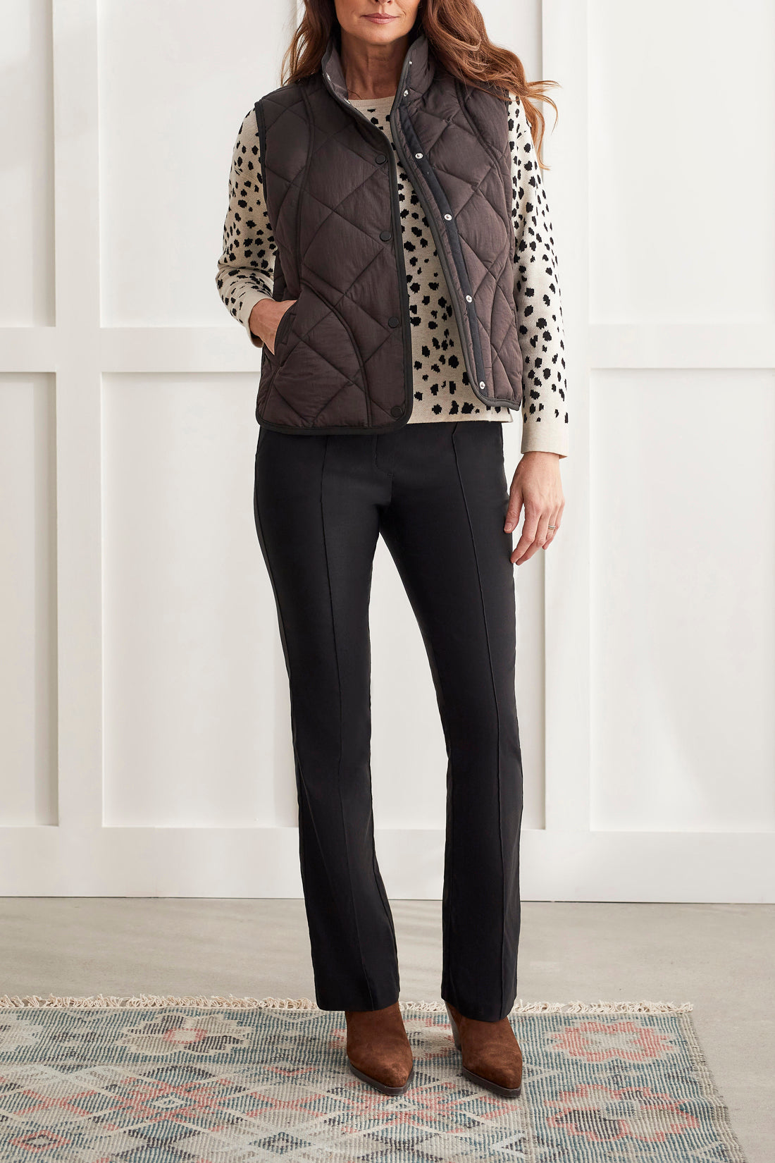 Tribal  Fall/Winter 2023-1499O/3823-Puffer Vest-Black - The Coach Pyramids