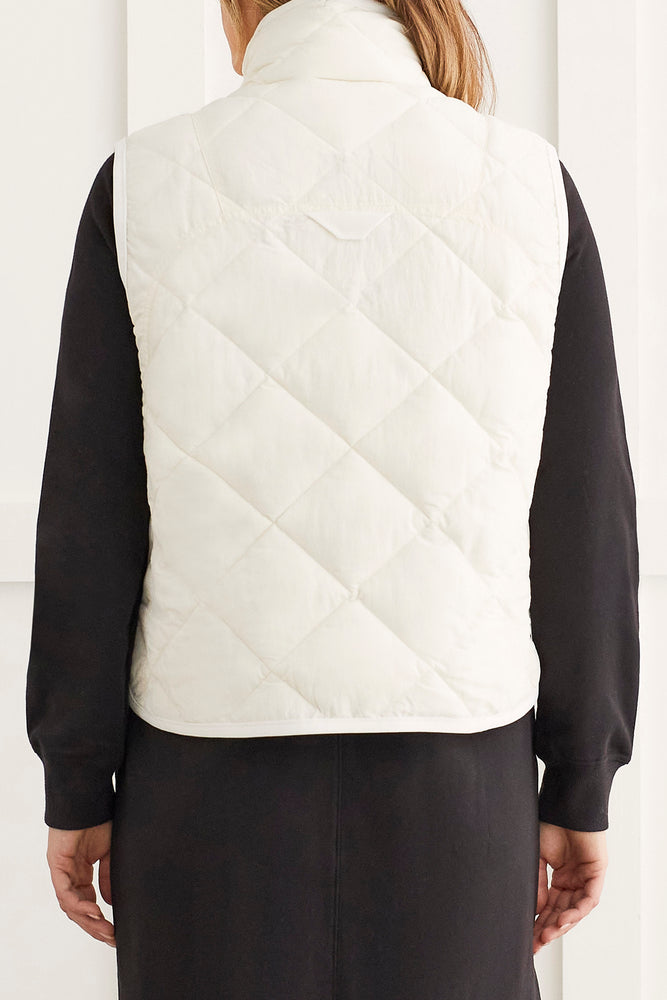 Tribal  Fall/Winter 2023-1499O/3823-Puffer Vest-Cream - The Coach Pyramids