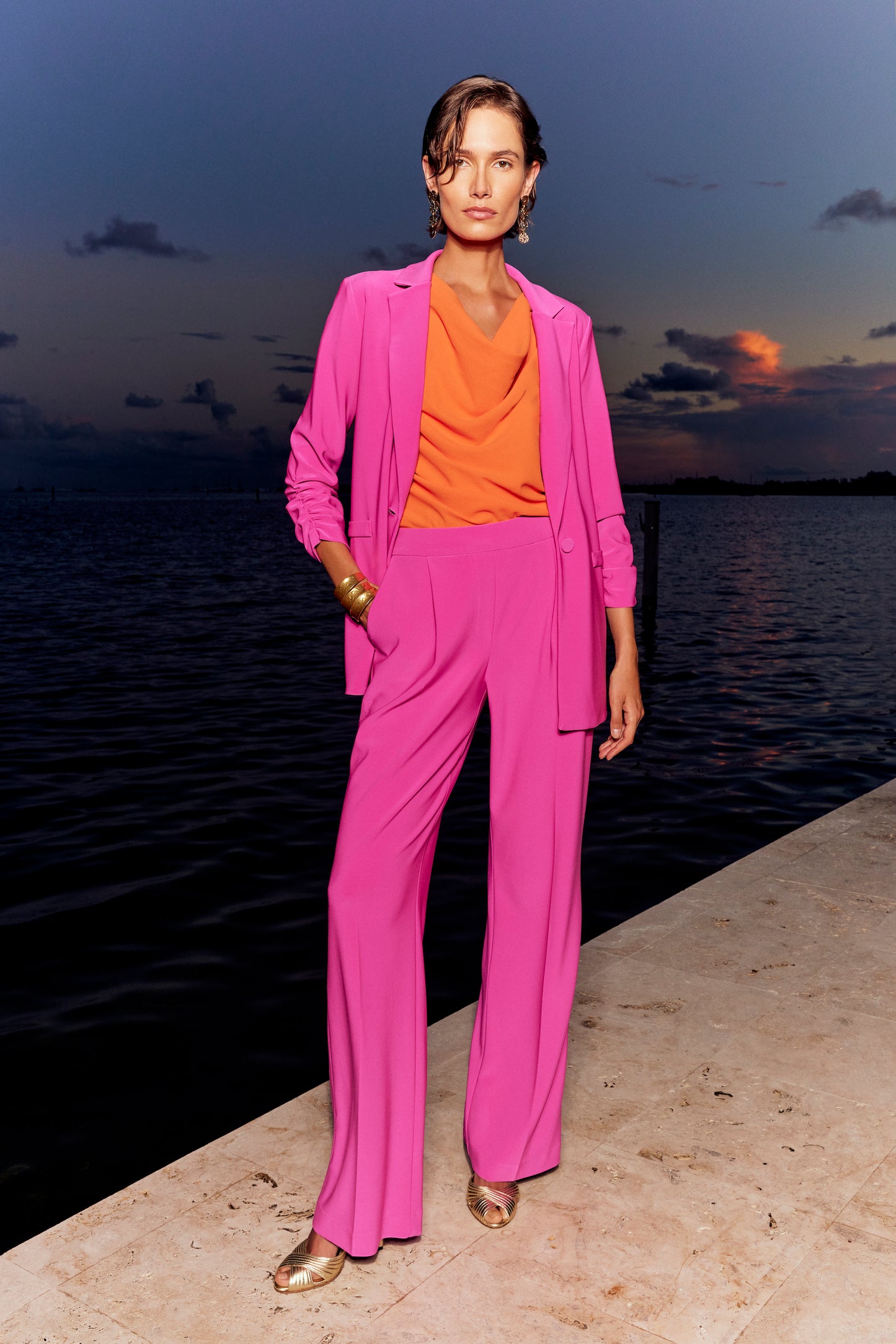 Joseph Ribkoff Spring  2024 -241095-Pant-Ultra Pink - The Coach Pyramids
