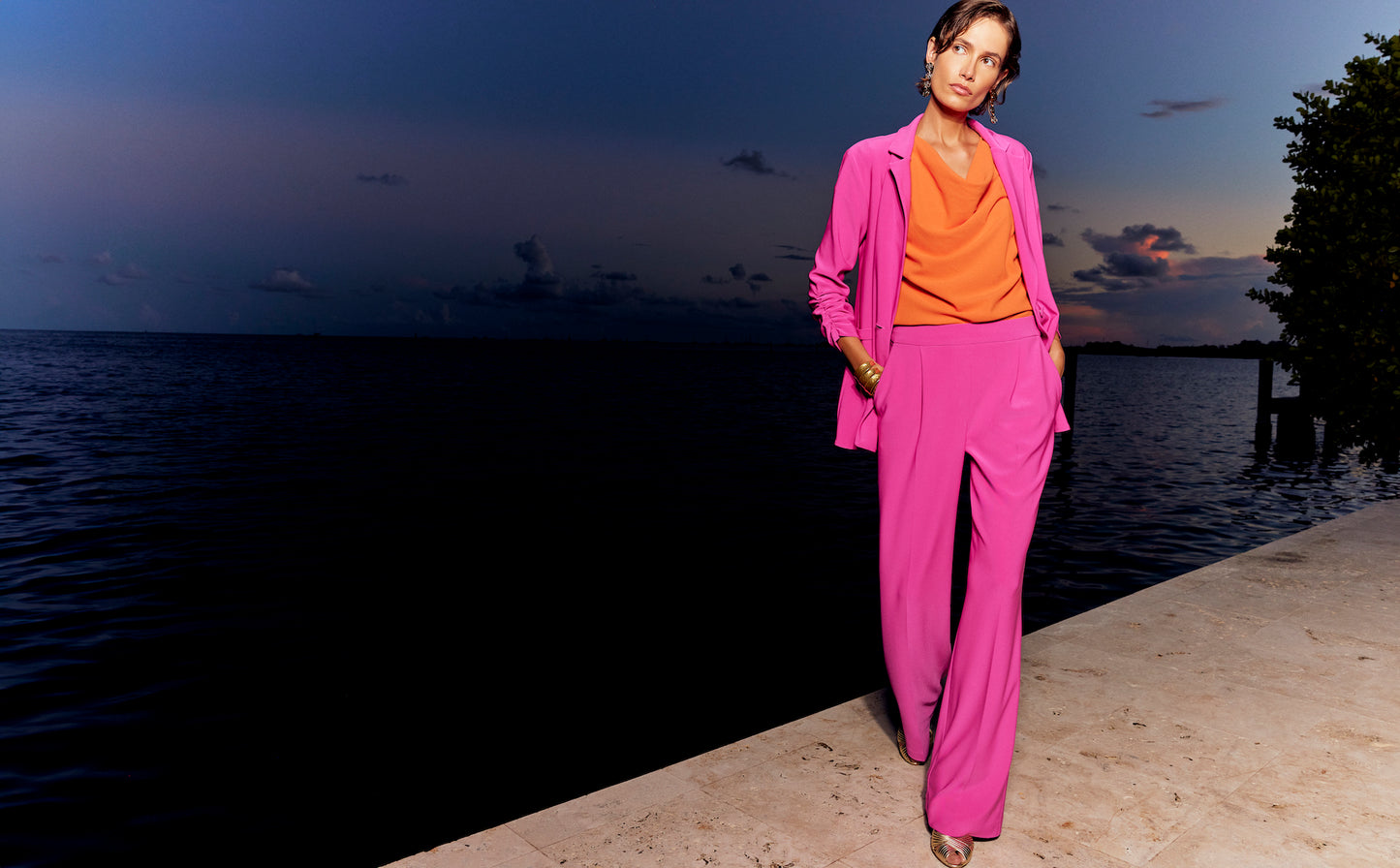 Joseph Ribkoff Spring  2024 -241095-Pant-Ultra Pink - The Coach Pyramids