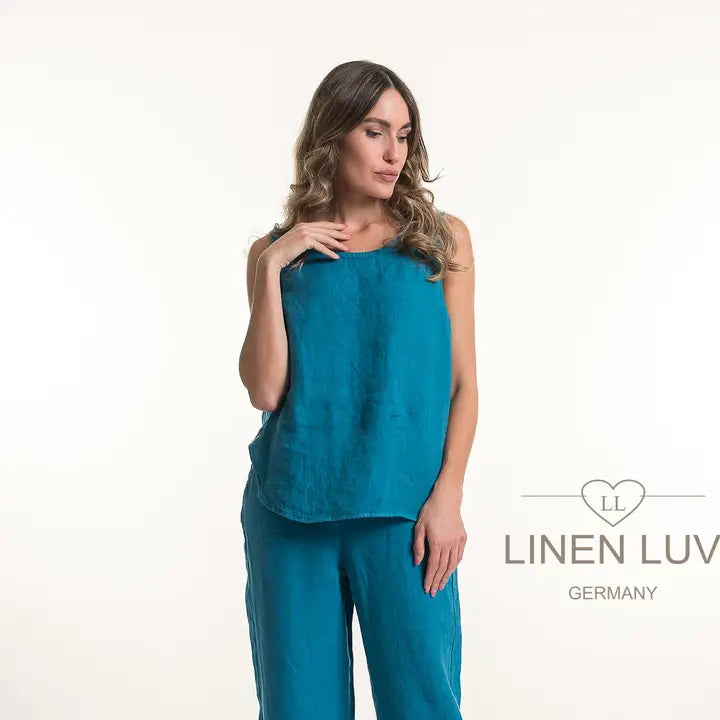 Linen Luv-TP1131-84-French Linen Top-Petrolio - The Coach Pyramids