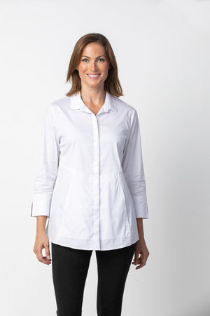 Habitat Spring 2024-H15019S4-Hidden Placket Shirt-White - The Coach Pyramids