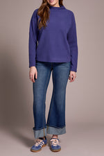 Tribal Fall 2025-1503O-8323-Long Sleeve Funnel Neck Dolman Top-Celestial - The Coach Pyramids