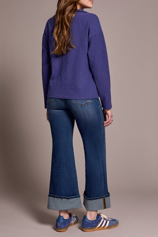 Tribal Fall 2025-1503O-8323-Long Sleeve Funnel Neck Dolman Top-Celestial - The Coach Pyramids