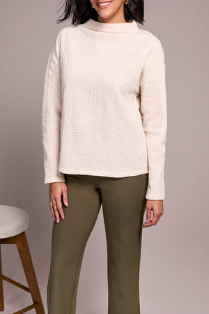 Tribal Fall 2025-1503O-8323-Long Sleeve Funnel Neck Dolman Top-Moon Stone - The Coach Pyramids