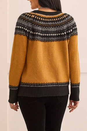 Tribal  Fall/Winter 2023-1504O/3814-Crew NK Sweater-Marigold - The Coach Pyramids