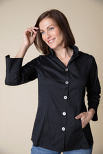 Habitat Fall 2024-H15060-Sculpted Collar Tunic-Black