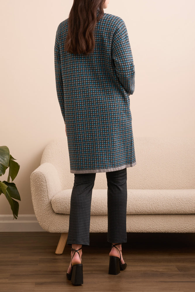 Tribal Fall 2025-1523O-8234-Long Sleeve Coatigan W/Pockets-Charcoal - The Coach Pyramids