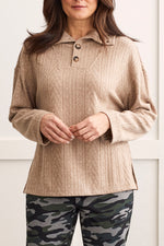 Tribal  Fall/Winter 2023-1527O/3841-Funnel Neck Top-Cinnamon - The Coach Pyramids