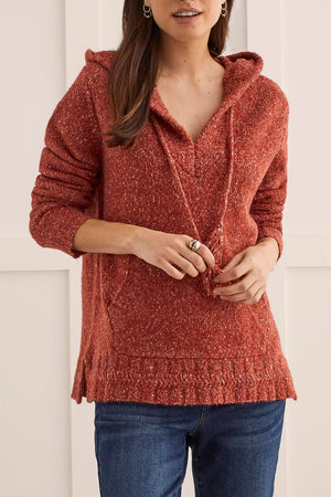 Tribal  Fall/Winter 2023-1529O/3818-Hoodie Sweater-Red Ochre - The Coach Pyramids