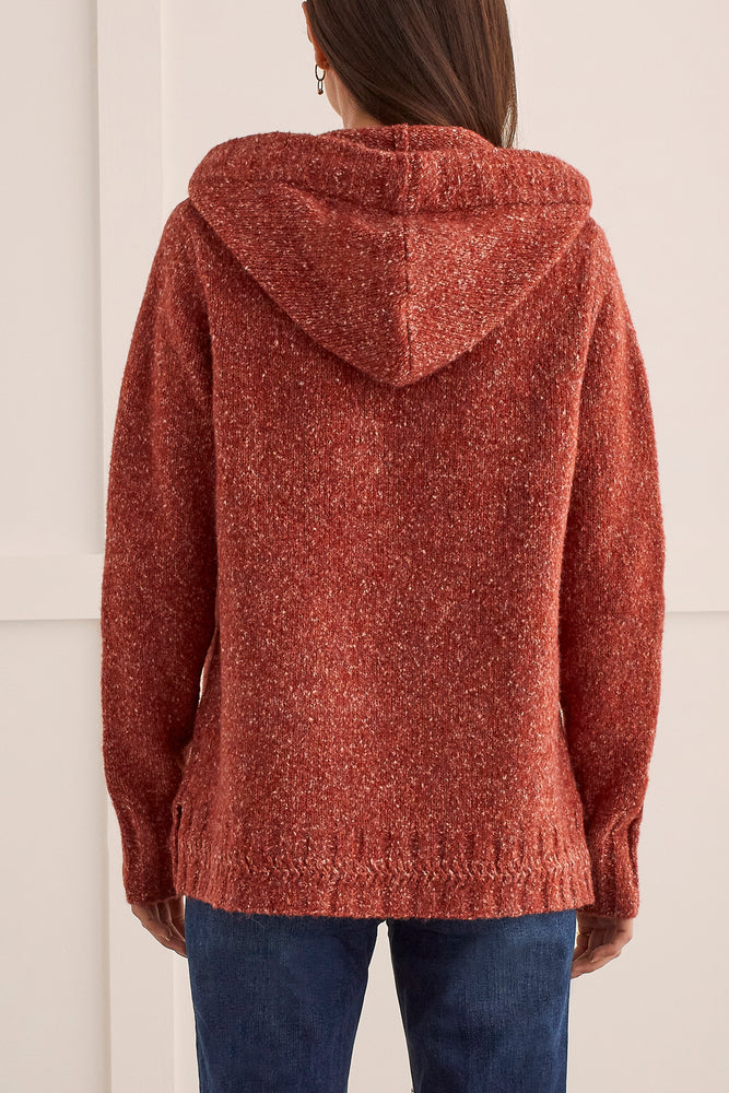 Tribal  Fall/Winter 2023-1529O/3818-Hoodie Sweater-Red Ochre - The Coach Pyramids