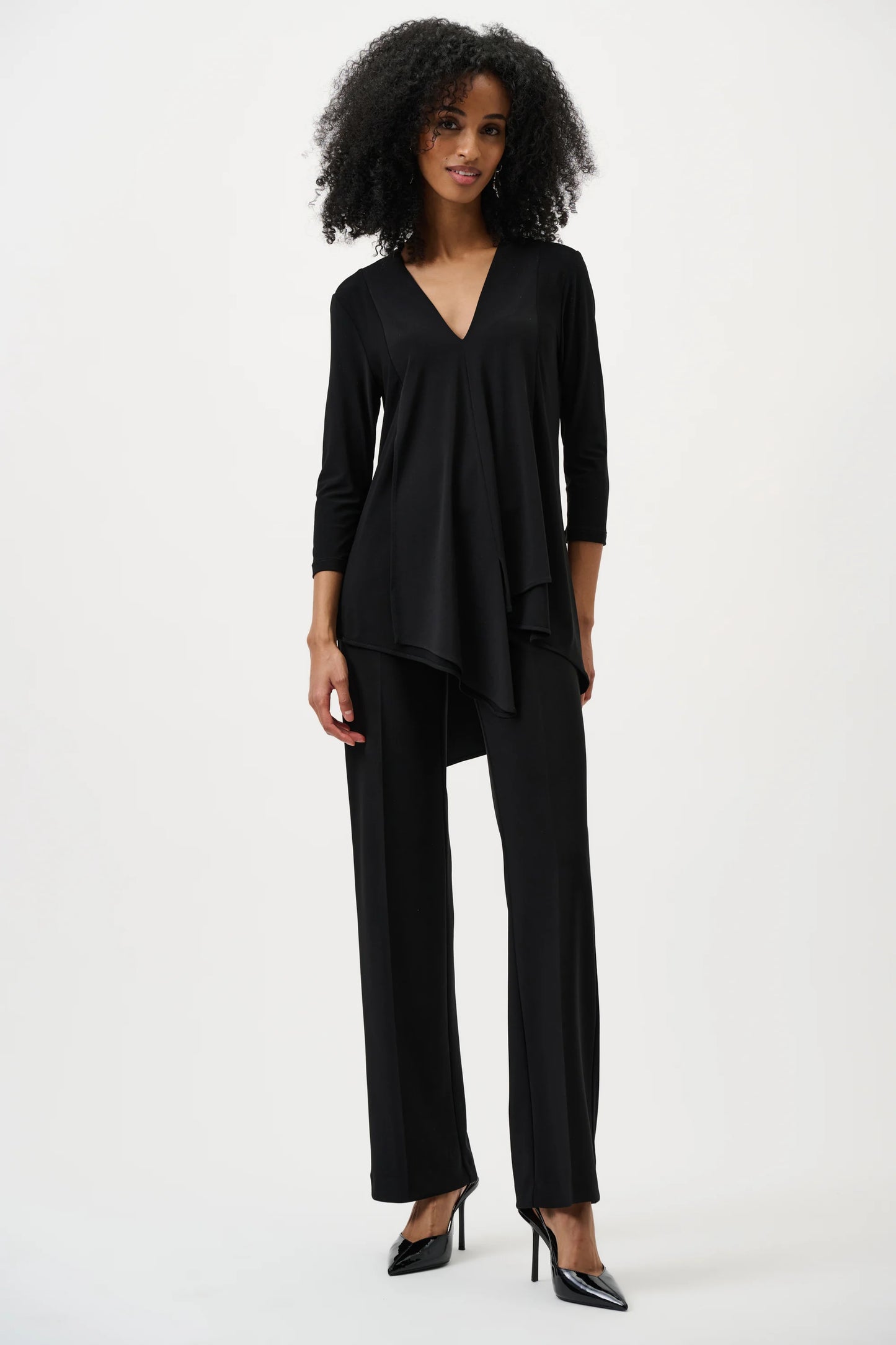 Joseph Ribkoff - 153088CO - 2166 - Wide Leg Pant - Midnight - The Coach Pyramids